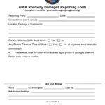 GWA Roadway Damges Reporting Form